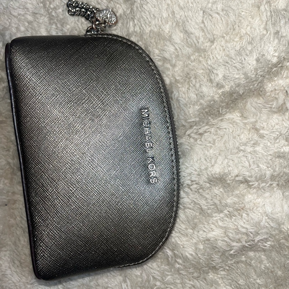 Michael Kors Metallic Gray Coin Pouch
